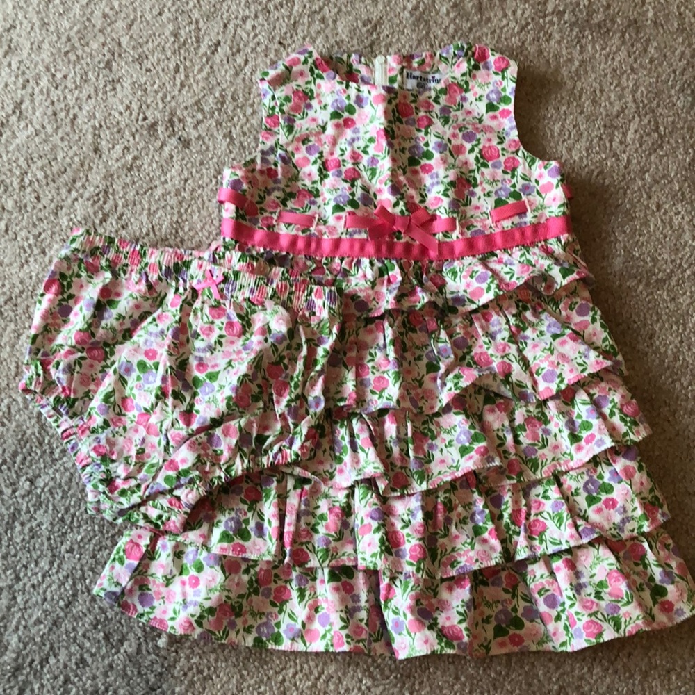 Flower Ruffle Tiered Dress